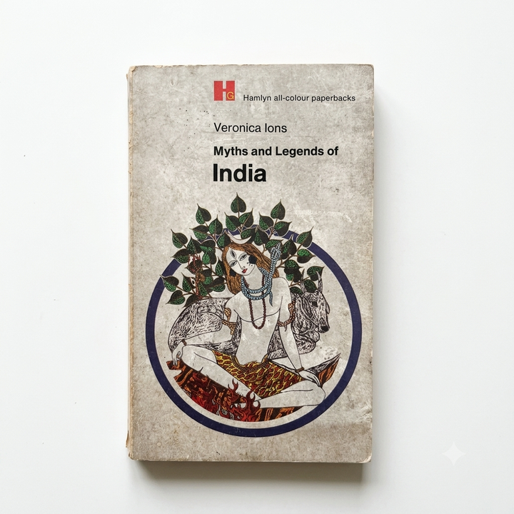 1970 softcover edition of Myths and Legends of India by Veronica Ions with colour illustrations by Bimal Mullick