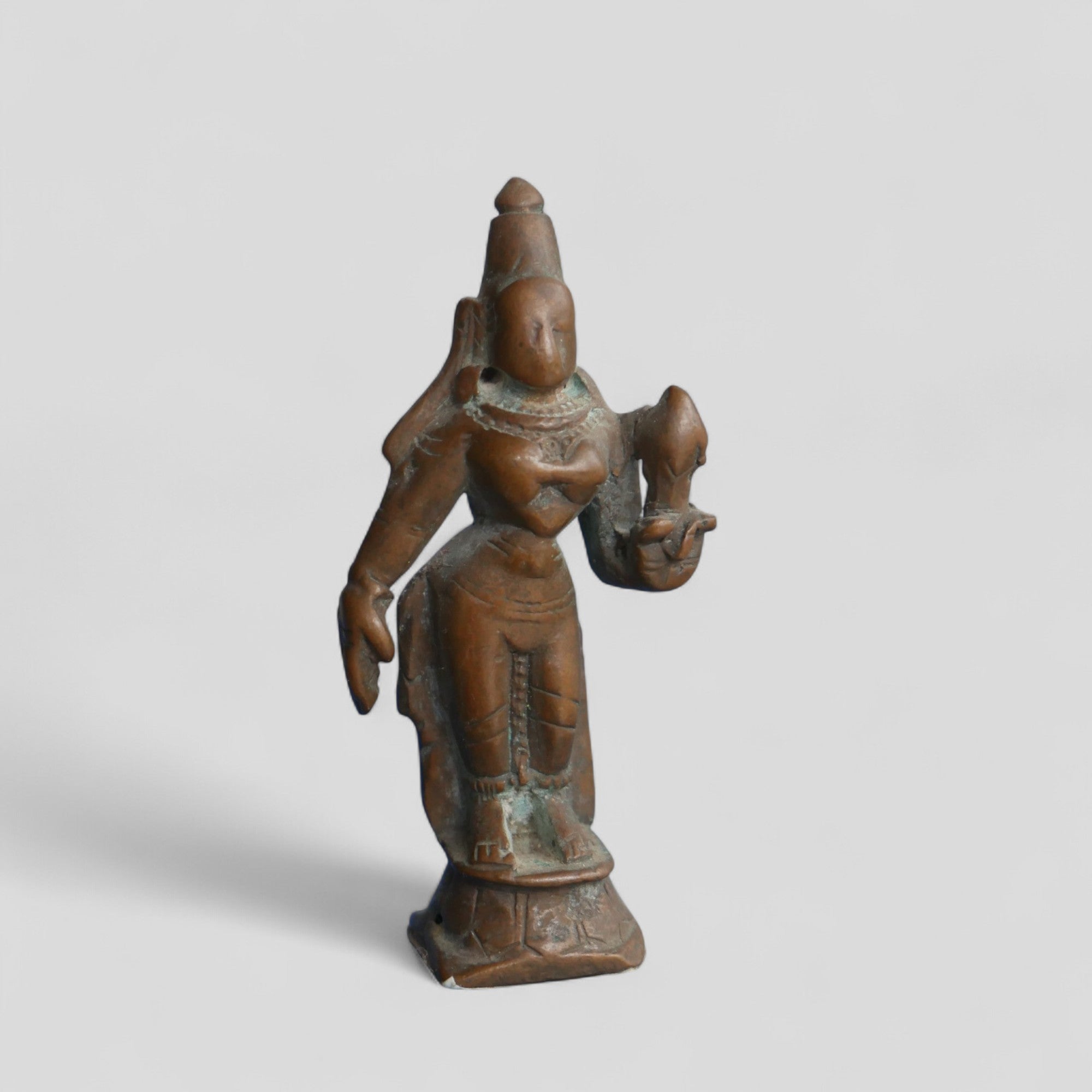 Vintage Miniature Lakshmi Statuette - Brass Goddess – The Blue Trunk