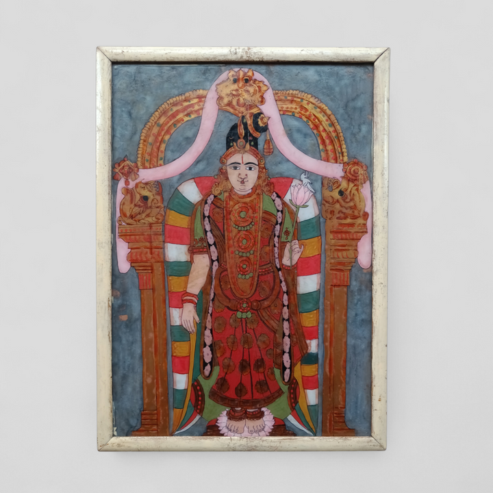 Vintage Reverse Glass Painting - Andal