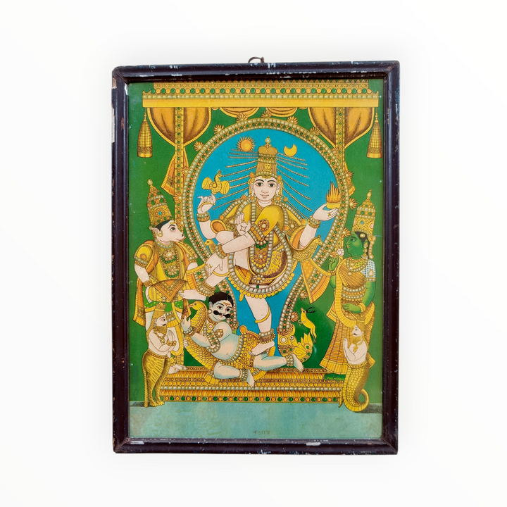 Vintage Ravi Varma Chromolithograph - Nataraja