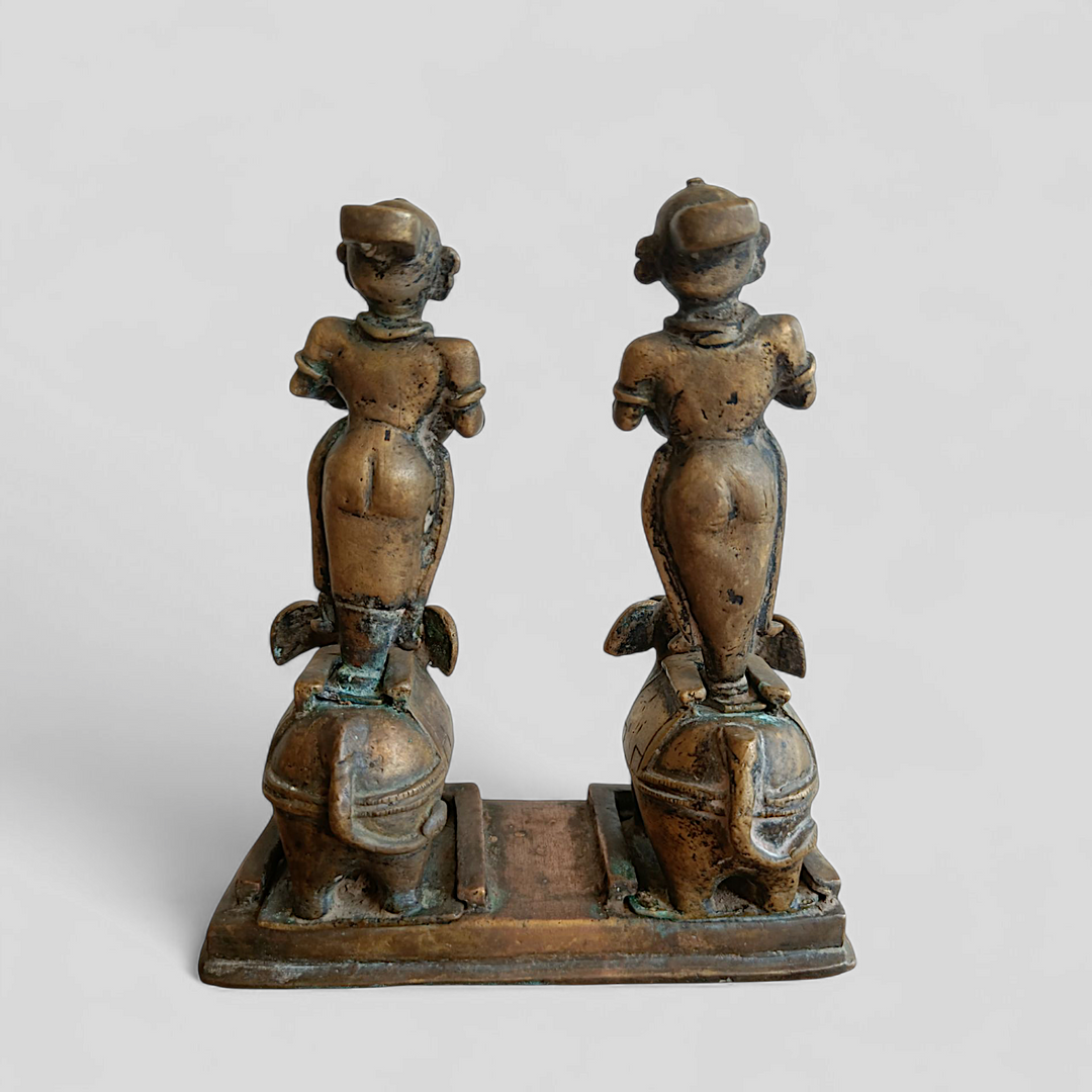 Pair of vintage Deepalakshmi Lamps on Elephants