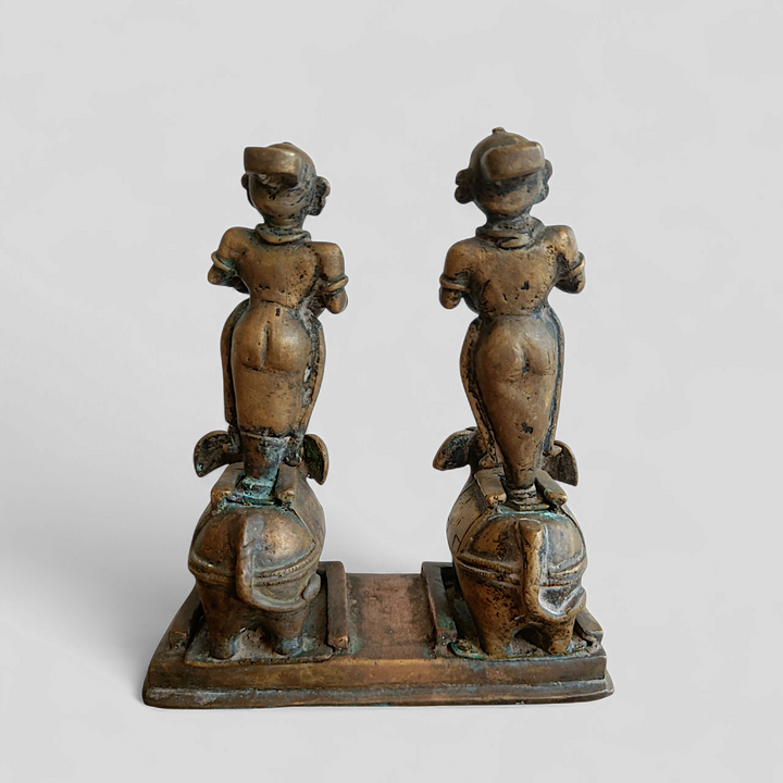 Pair of vintage Deepalakshmi Lamps on Elephants