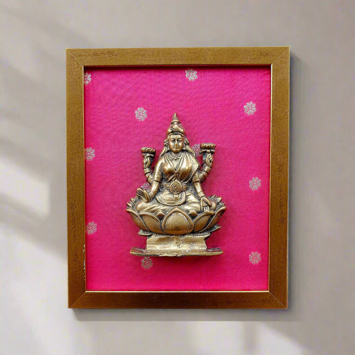 Vintage Laxmi Statuette on Pink Brocade