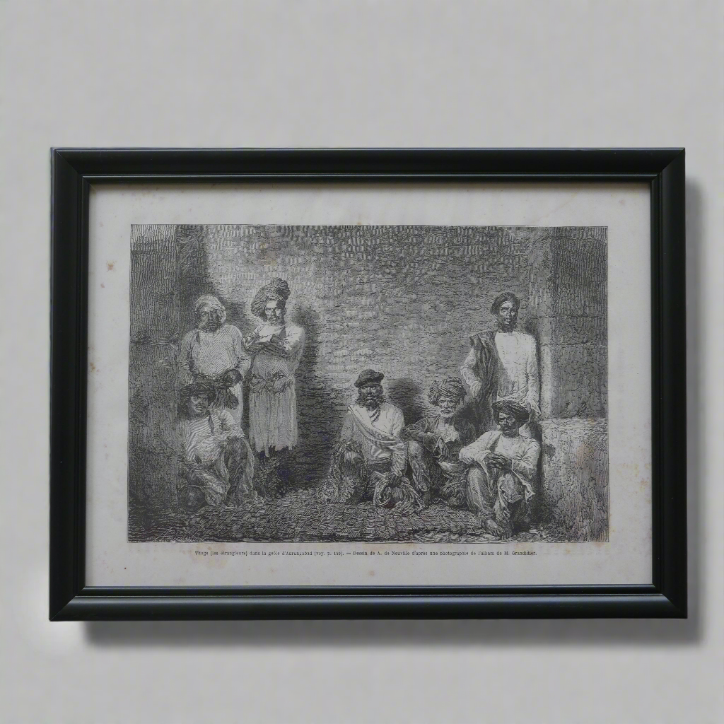 Vintage Woodcut Engraving - Thugs of Aurangabad