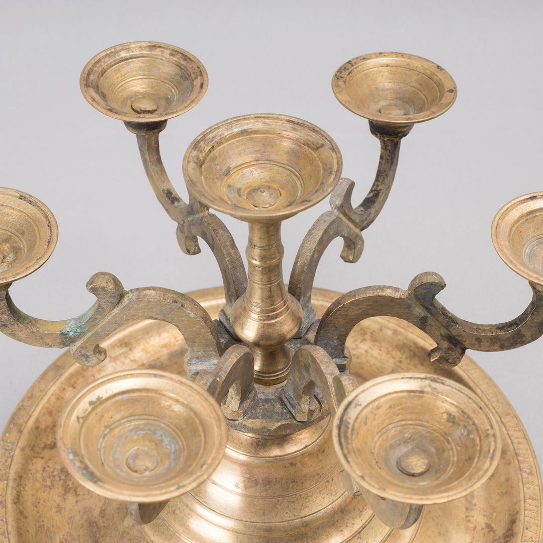 Vintage Brass Circular Saptarti Lamp