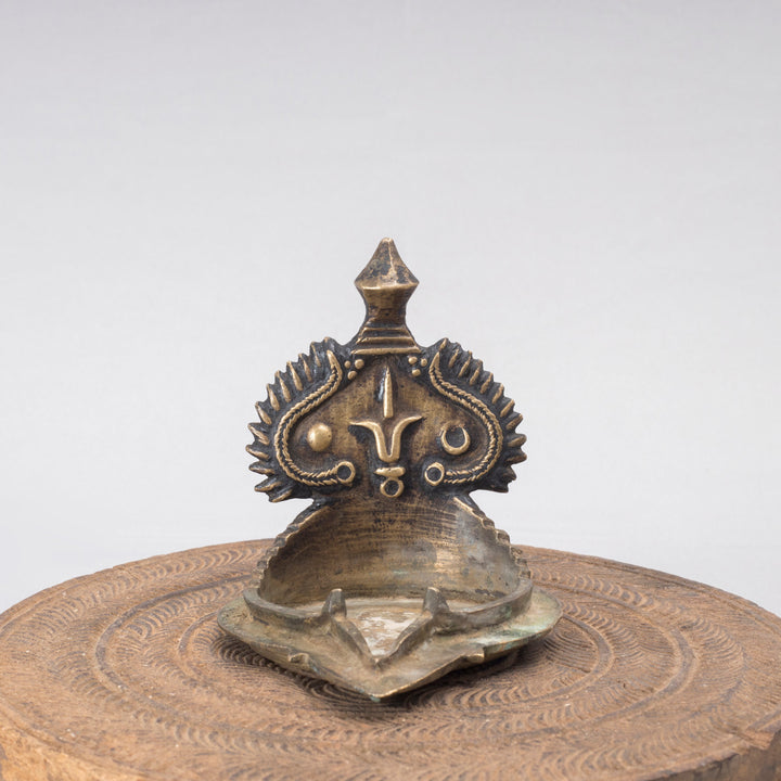 Vintage Brass Vishnu Sun and Moon Lamp