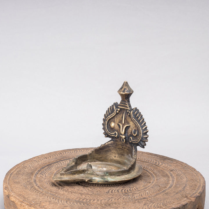 Vintage Brass Vishnu Sun and Moon Lamp
