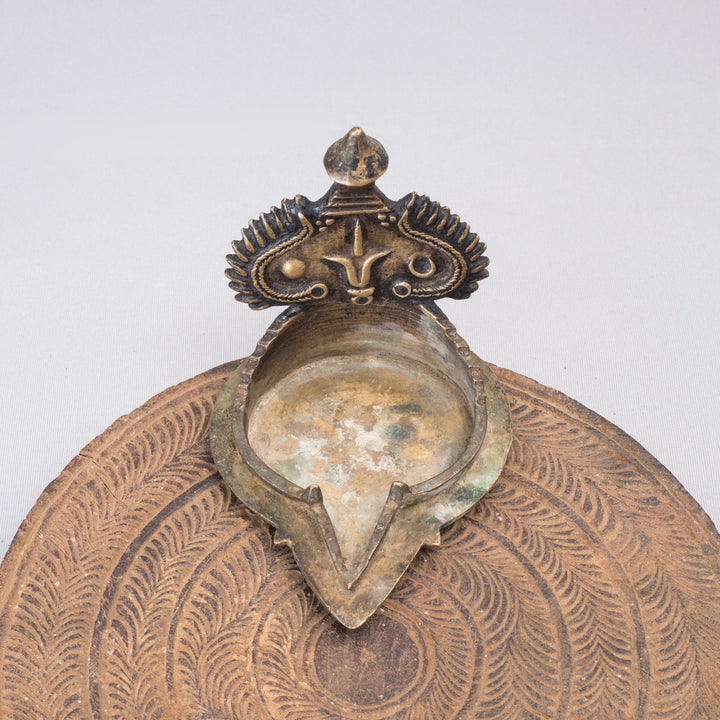 Vintage Brass Vishnu Sun and Moon Lamp