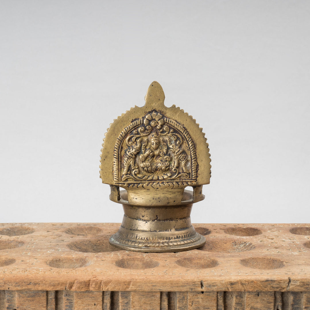 Vintage Brass Gajalakshmi Lamp