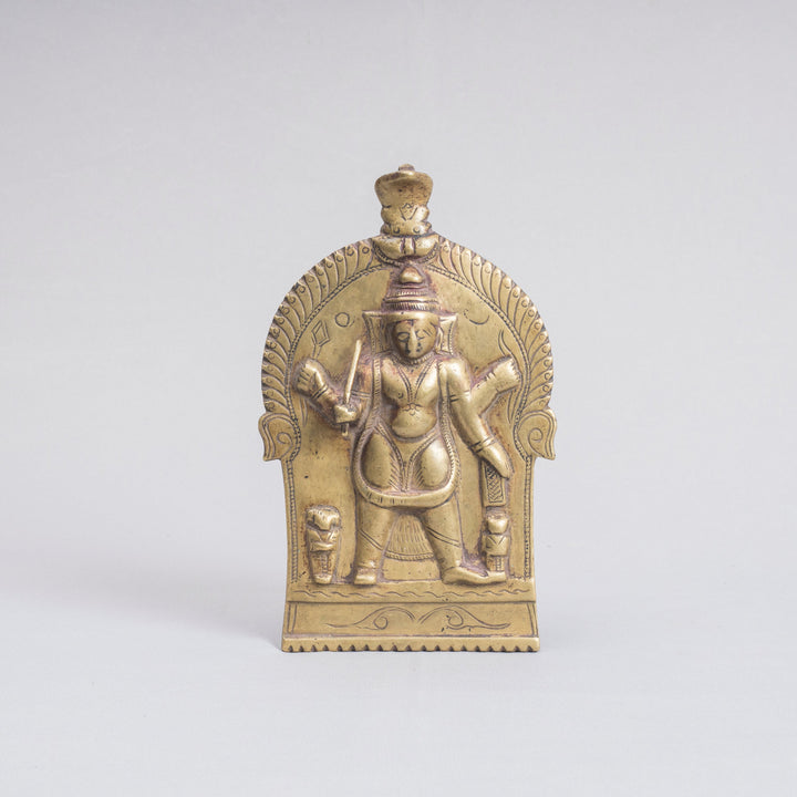 Vintage Brass Veerabhadra Plaque