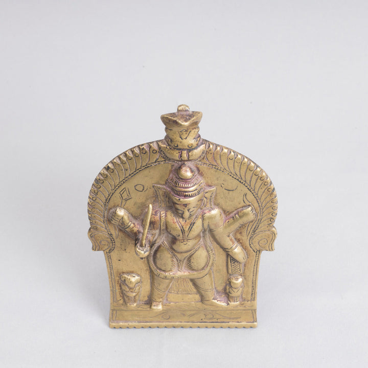 Vintage Brass Veerabhadra Plaque