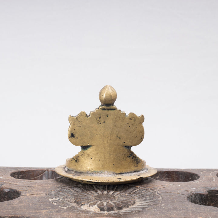 Vintage Brass Vishnu Lotus Lamp