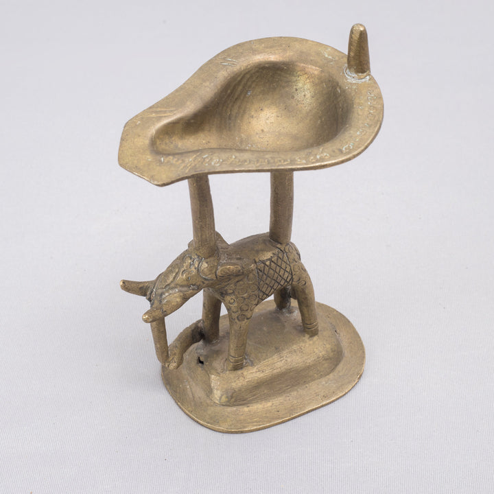 Vintage Brass Elephant Lamp