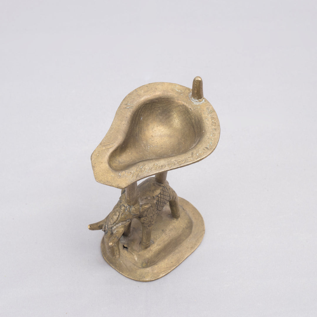 Vintage Brass Elephant Lamp