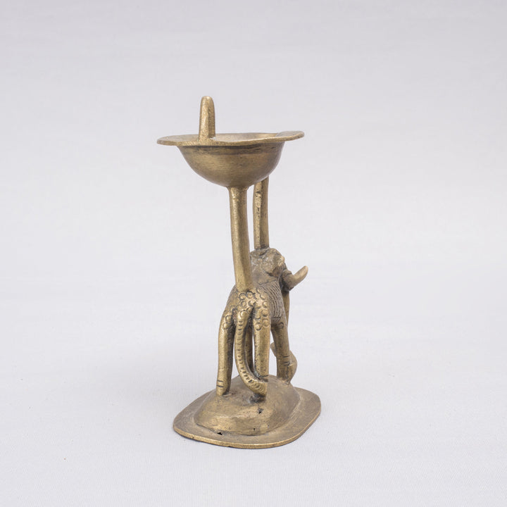 Vintage Brass Elephant Lamp