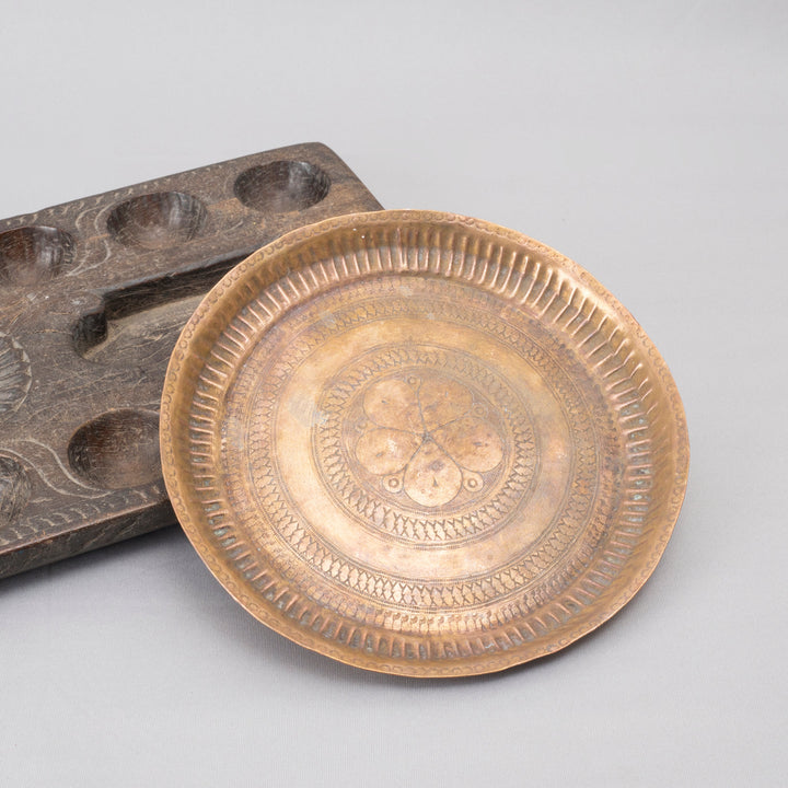 Vintage Brass Etched Plate