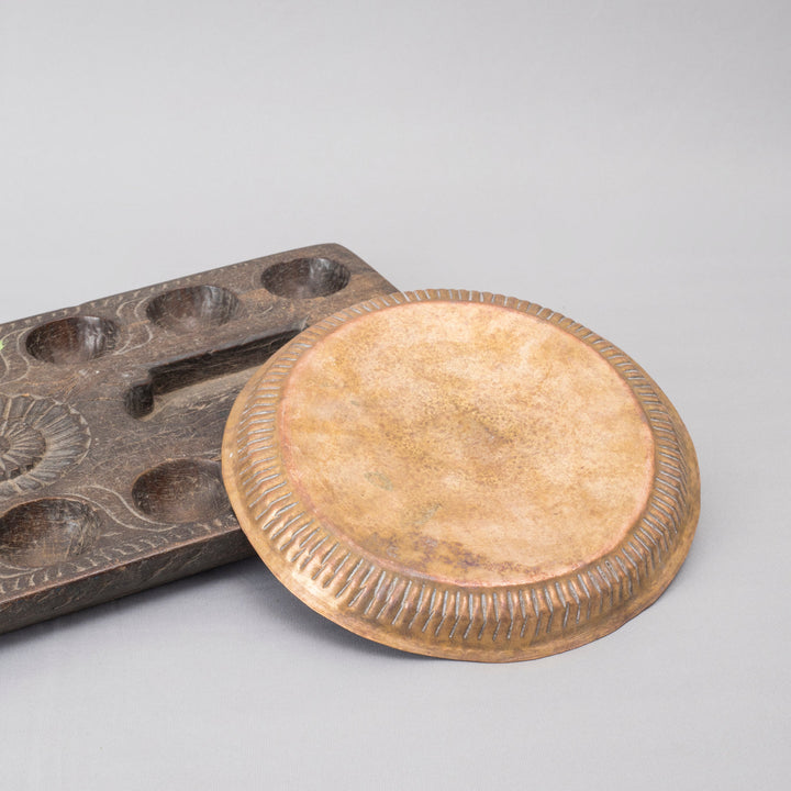 Vintage Brass Etched Plate