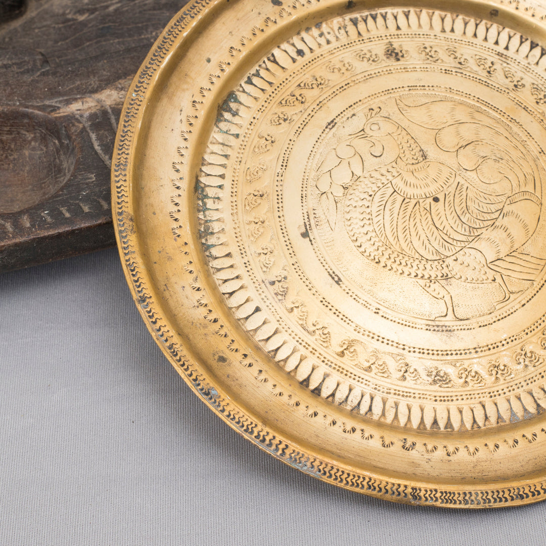 Vintage Brass Annapakshi Plate