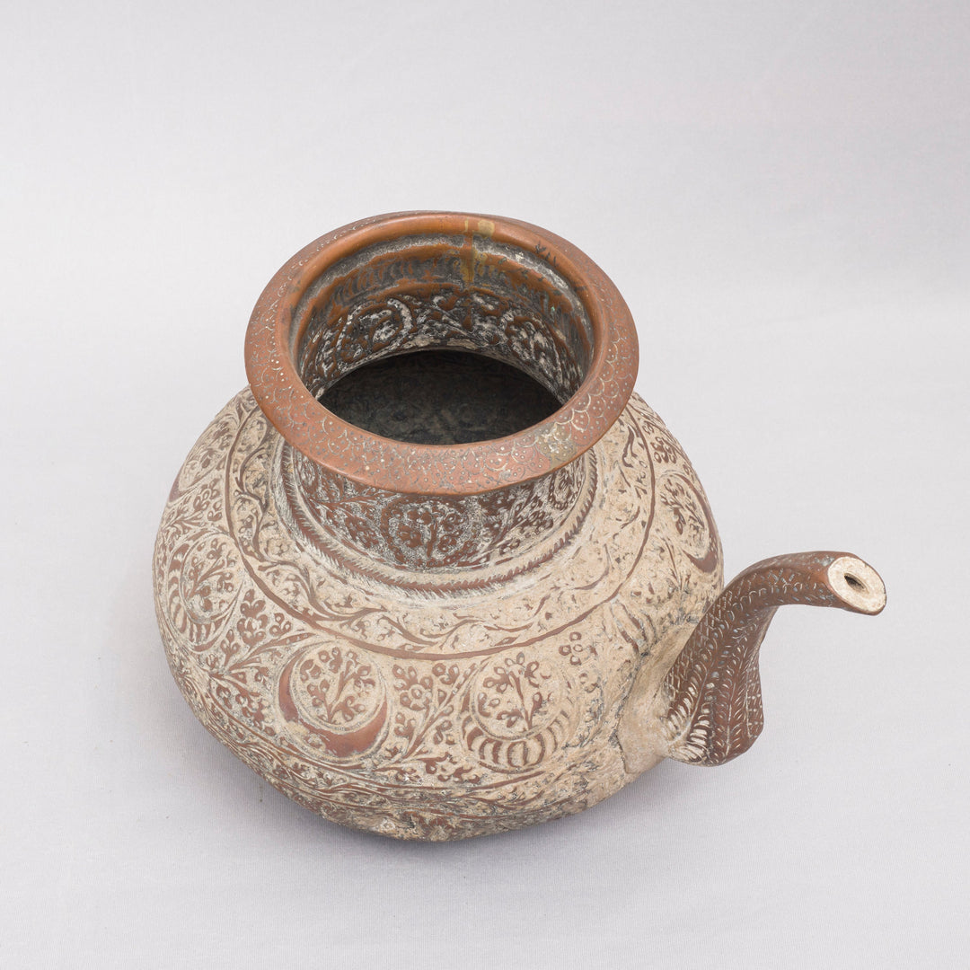Vintage Repoussed Copper Pot with a Spout