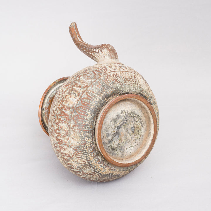 Vintage Repoussed Copper Pot with a Spout