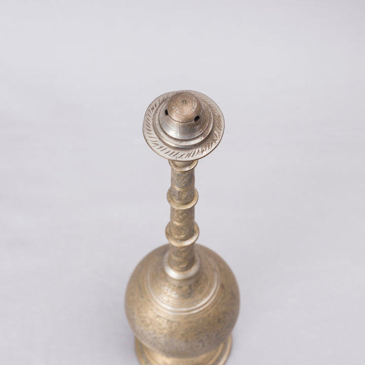 Vintage Brass Engraved Rosewater Ewer