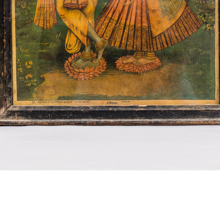 Vintage Radha-Krishna Lithograph
